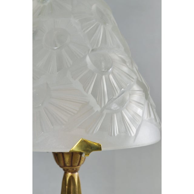 Metal French Art Deco Lamp by Francis Hubens & Degue - 1930 France For Sale - Image 7 of 13