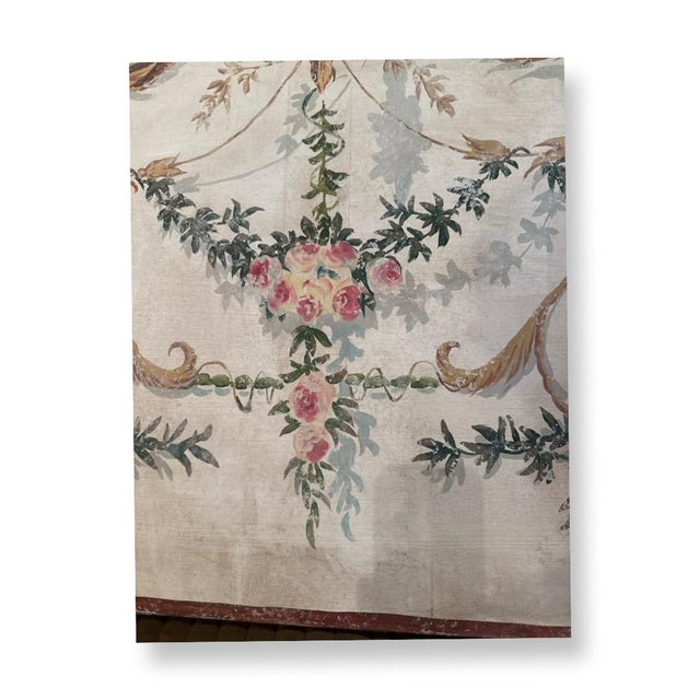 Textile Vintage Italian Neoclassical Painting on Canvas. For Sale - Image 7 of 9