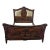 Antique Full Size Louis XVI Style Bed in Walnut Wood With Fabric Accents For Sale