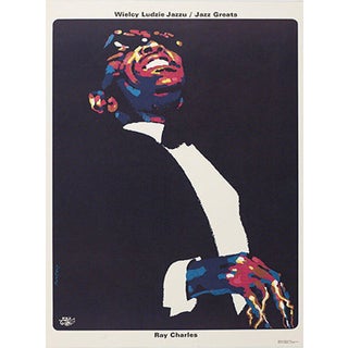 1990 Waldemar Świerzy "Ray Charles - Jazz Greats" Poster For Sale