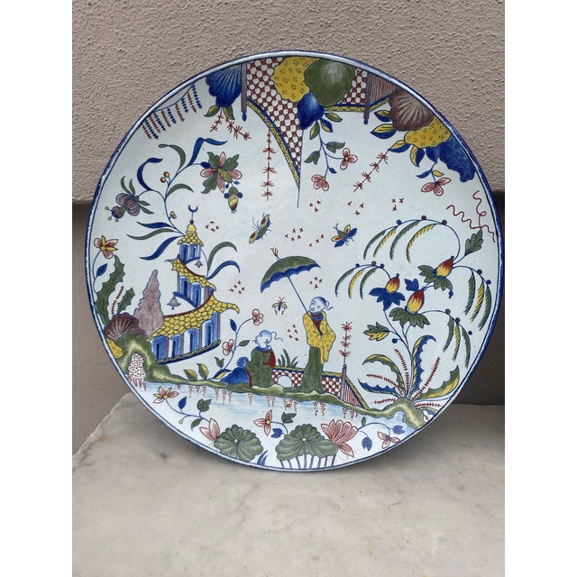 19th Century French Faience Chinoiserie Platters Angouleme-A Pair For Sale - Image 4 of 11