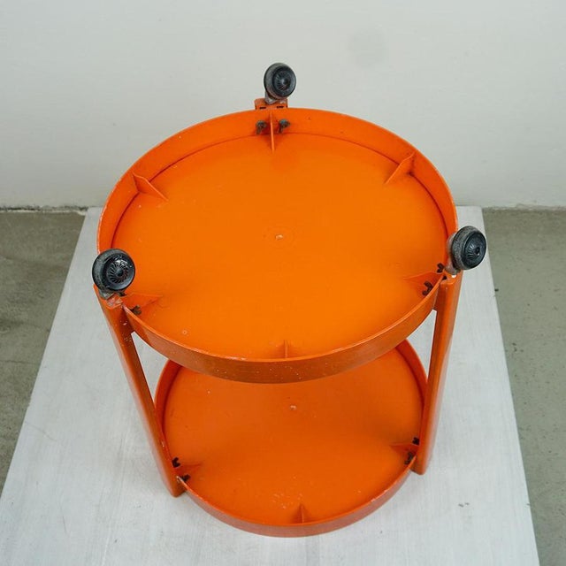 Space Age Italian Orange Plastic Trolley, 1970s For Sale - Image 10 of 11