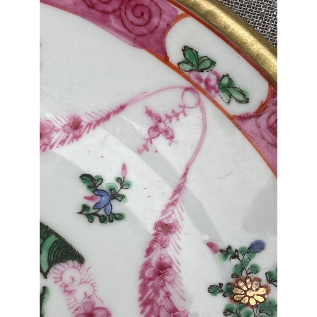 Vintage Brass Encased Japanese Porcelain Ware Hand Painted Bowl For Sale - Image 4 of 12