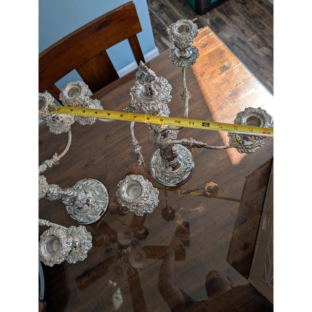 Barker Ellis 1930-40's 5 Arm Candelabra Pair. For Sale - Image 15 of 17