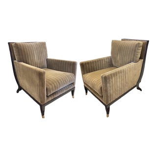 William Switzer Chaise Apollon Club Chairs Pair For Sale