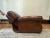 Vintage Traditional Chocolate Brown Leather Club Chair Recliner With Brass Nailhead Trim For Sale - Image 9 of 16
