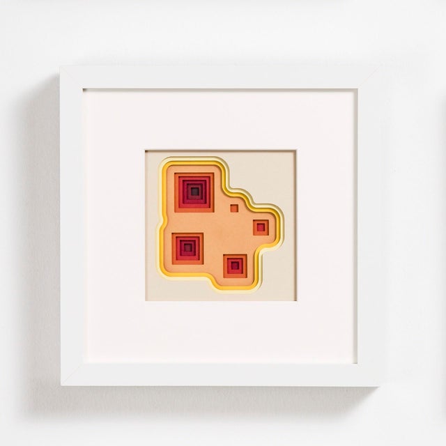Spring Rose by Daria Aksenova | Hand cut, suspended, layered coloured paper geometric patterns For Sale - Image 4 of 5