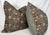 Custom pair of 22" pillows covered in Zak + Fox "Khotan" in color 08 and backed in a coordinating brown linen. These...