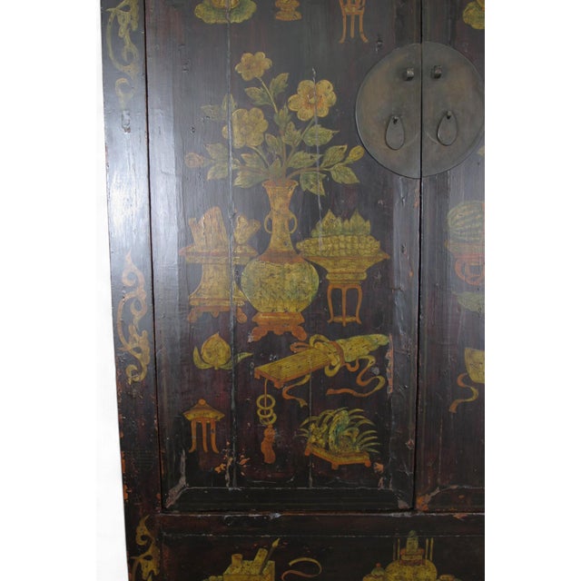 Hand Painted Antique Chinese Cabinet 1 For Sale In Greensboro - Image 6 of 12