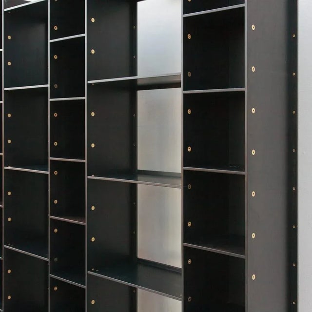 1980s LB72 Bookcase with Brass Details by Marco Zanuso for Poggi, 1982 For Sale - Image 5 of 9