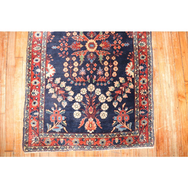 Antique Navy Blue Persian Sarouk Rug - 2'9" x 4'7" For Sale In New York - Image 6 of 9