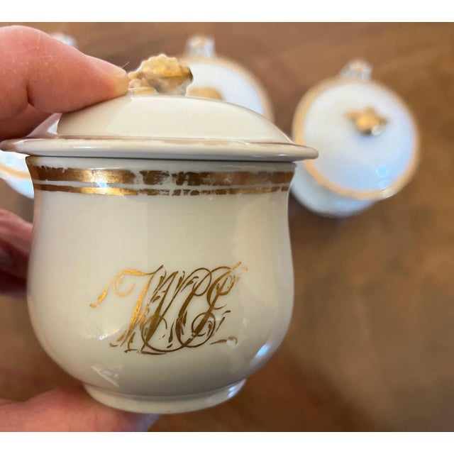 Antique Early 19th Century Chinese Export Porcelain Pot De Creme or Syllabub Cups- Set of 4 For Sale - Image 9 of 13