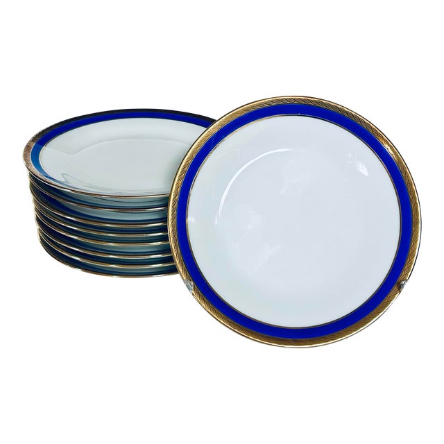 Richard Ginori Palermo Blue Bread and Butter Plates - Set of 7 For Sale