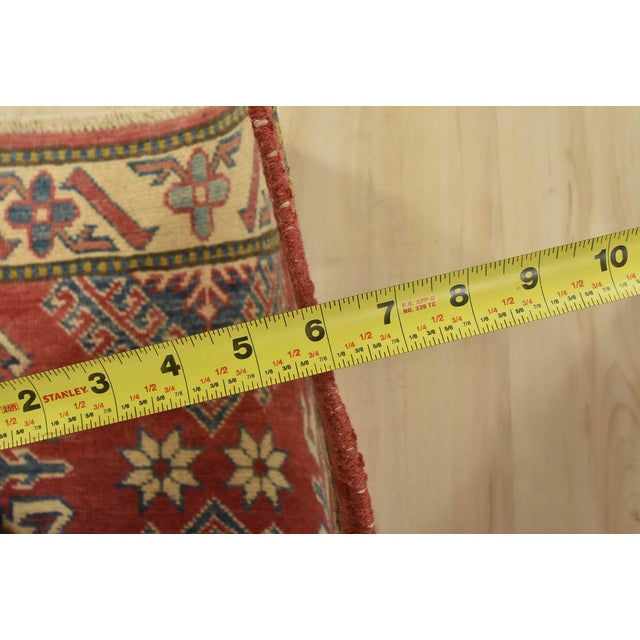 Kazak Runner 2’5” X 6’5” Red Wool Tribal Hand-Knotted Oriental Rug For Sale - Image 9 of 11