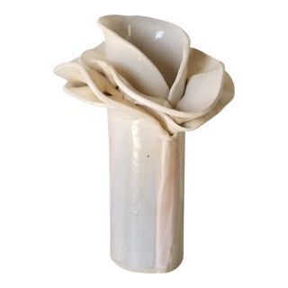 1980's Vintage Demery Sculptural Art Pottery Vase For Sale