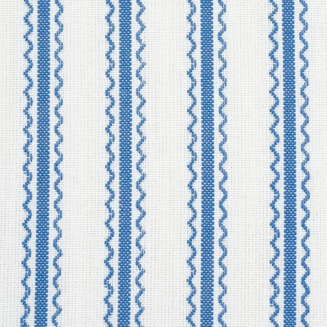 Modern Schumacher X Mark D. Sikes Birdie Ticking Stripe Fabric In Indigo For Sale - Image 3 of 4