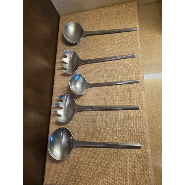 Georg Jensen Stainless Steel "Prism" Pattern Serving Pieces For Sale - Image 12 of 13