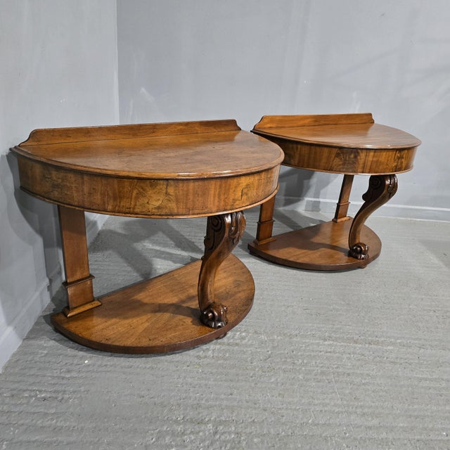 Wood Victorian Mahogany Console Tables, 1880, Set of 2 For Sale - Image 7 of 9