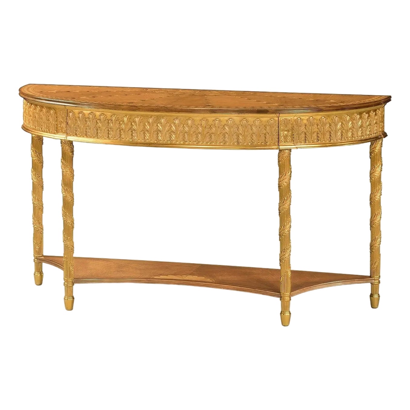 Large Giltwood Demi-Lune Console Table | Chairish