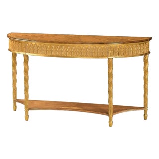 Large Giltwood Demi-Lune Console Table For Sale