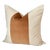 Custom Oatmeal Linen & Copper Mohair Stripe Down-Filled 20" Pillow - Single For Sale