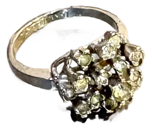 18k Gold Plated Rhinestone Cluster Cocktail Ring