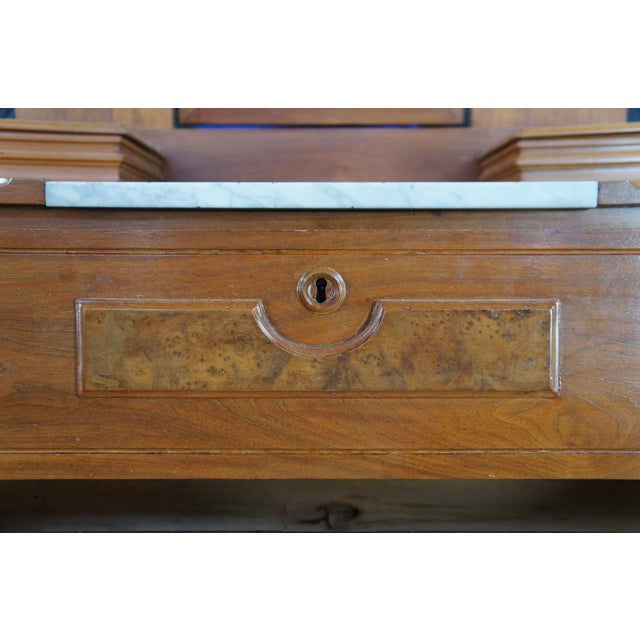 Late 19th Century Antique Victorian Eastlake Walnut Marble Top Gentlemans Dresser Glove Box Mirror For Sale - Image 5 of 13