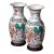 Pair of Mid-Century Chinese Famille Rose Porcelain Vases on Wood Bases For Sale