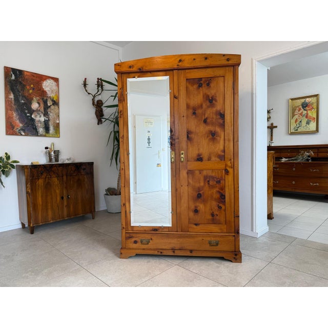 Swiss Pine Wardrobe with Mirror For Sale - Image 13 of 13