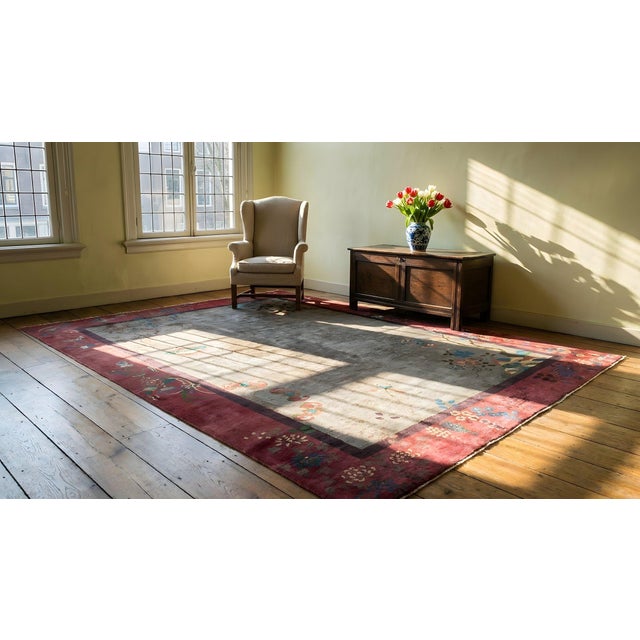 1920s Chinese Art Deco Carpet ( 8'9'' x 11'4'' - 267 x 345 ) For Sale - Image 13 of 14