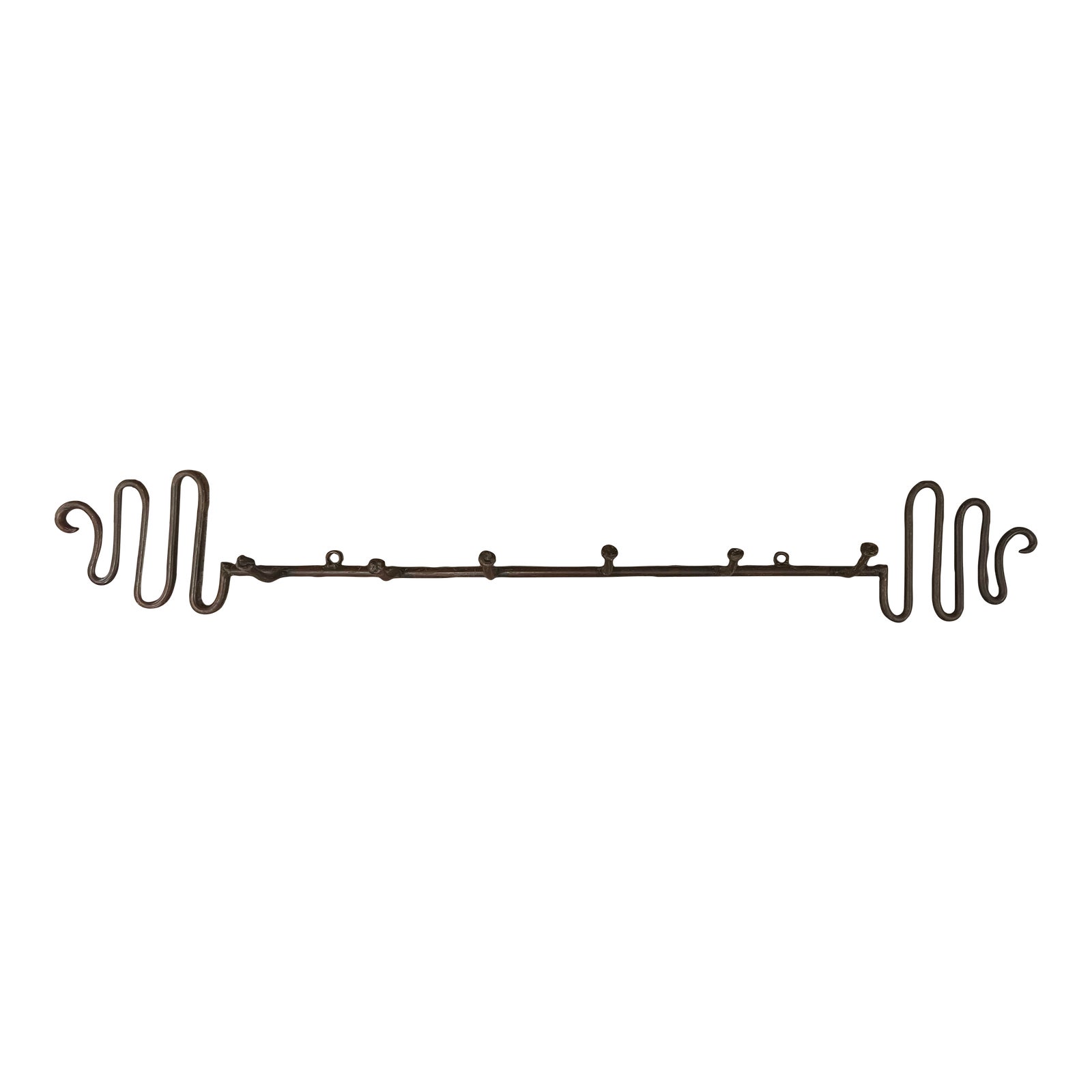 Vintage Cast Iron Wall Hanging Coat/Hat Rack With Fun Design | Chairish