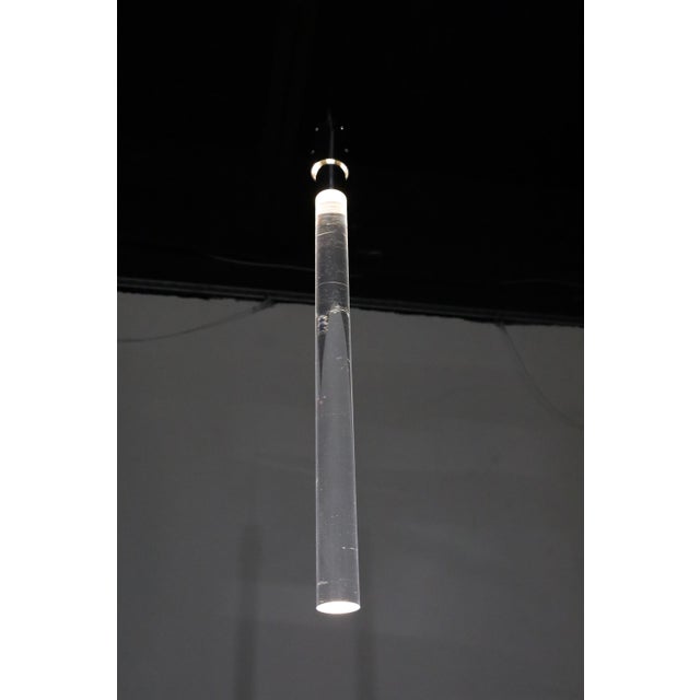 Angelo Mangiarotti Style Lucite and Metal Pendants - Set of Four For Sale In Dallas - Image 6 of 8