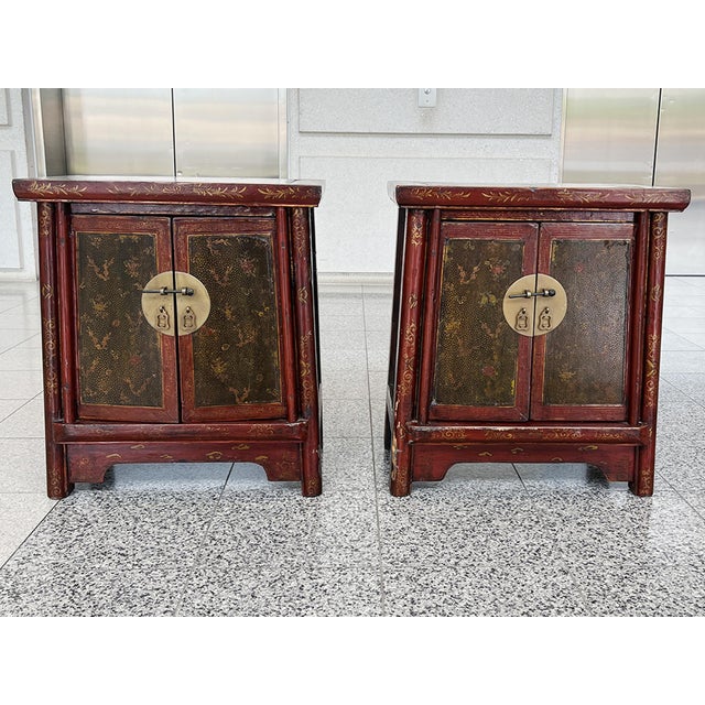 Early 20th Century Chinese Elmwood Nightstands - A Pair For Sale - Image 4 of 18