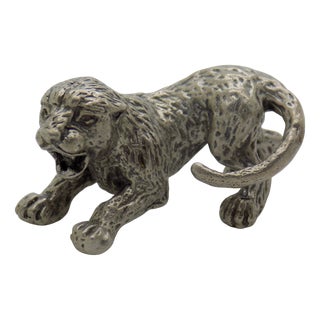Vintage Italian Handmade Silver Lion Cub Figurine, Tuscany, Italy, 1970s For Sale