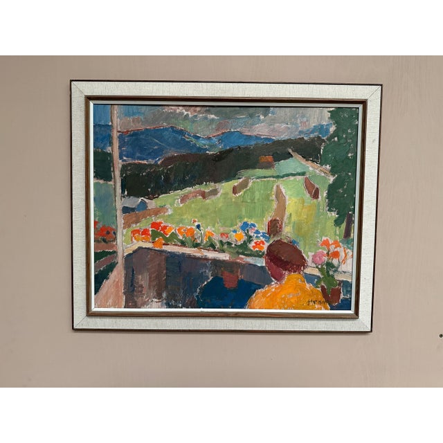John Hedman, Balcony View, 1960s, Oil on Panel, Framed For Sale - Image 16 of 18