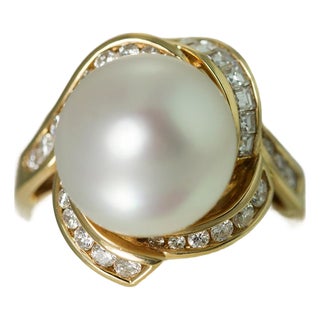 Late 20th Century 18k South Sea Pearl Ring, Size 7 For Sale