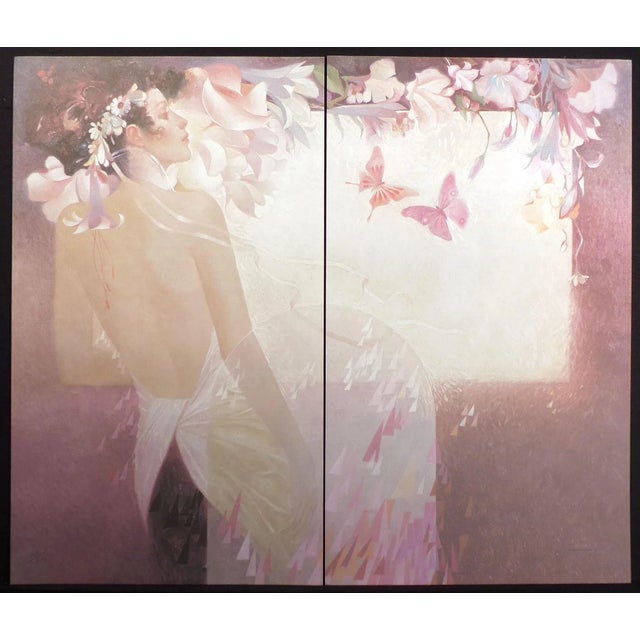 Felix Mas "La Ventana" Hand Signed #Ed Lithograph Art Print Diptych, Spain For Sale In Denver - Image 6 of 6