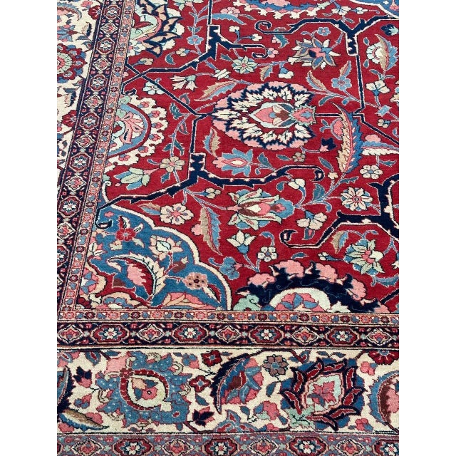 1960s Old Persian Tabriz Area Rug 10 X 13 For Sale - Image 9 of 12