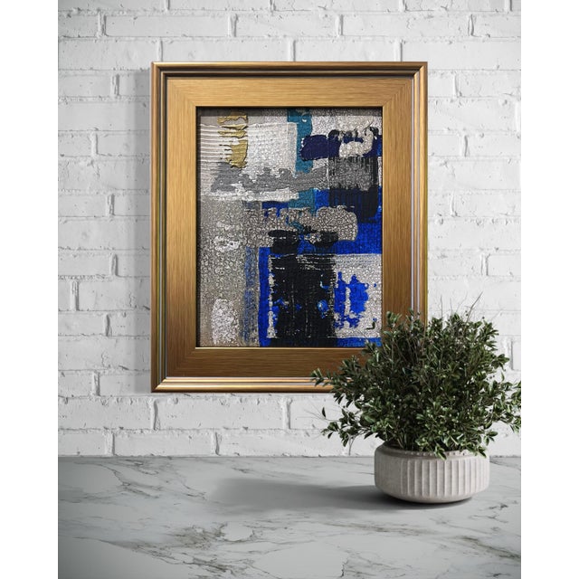 This original mixed-media abstract painting by J. Kent Martin is inspired by aerial views of farmland and the ordered...