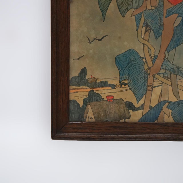 Early 20th Century Antique Elizabeth Tyler Lithograph “Jack And The Beanstalk”, Framed, Circa 1920 For Sale - Image 6 of 9