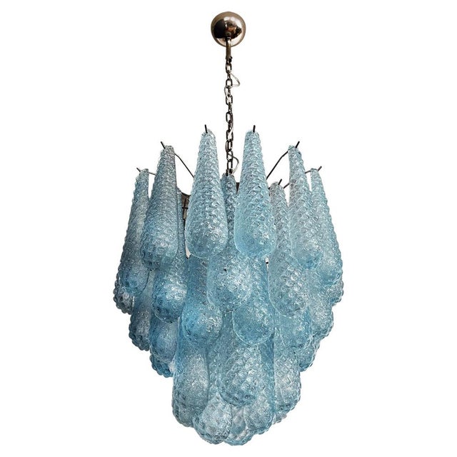 Metal Italian Murano Glass Chandeliers, 1990, Set of 2 For Sale - Image 7 of 16