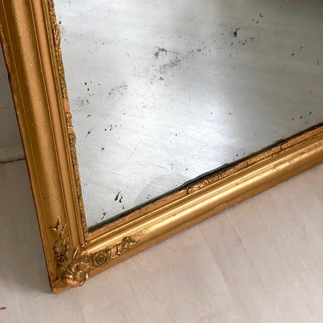Mercury Mirror in Wood and Gilded Stucco, 19th Century For Sale - Image 9 of 13
