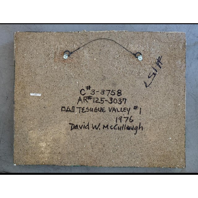 "Tesugue Valley" Mixed Media Wall Art by David W. McCullough 1976 For Sale - Image 10 of 10