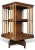 Edwardian Revolving Two Tier Oak Library Bookcase With Slatted Sections & A Graduated Top Set On A Revolving Ebonised Base...