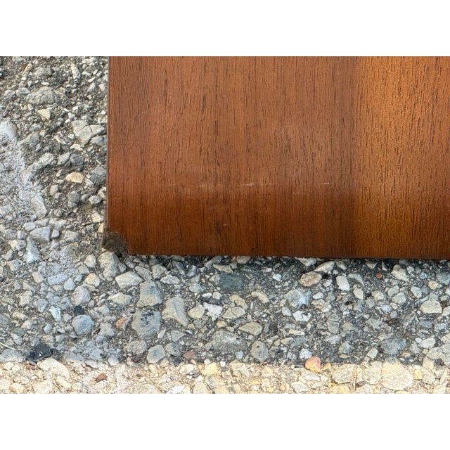 Mid-Century Modern Walnut Low Coffee Table/Media Console With Sliding Doors For Sale - Image 11 of 12