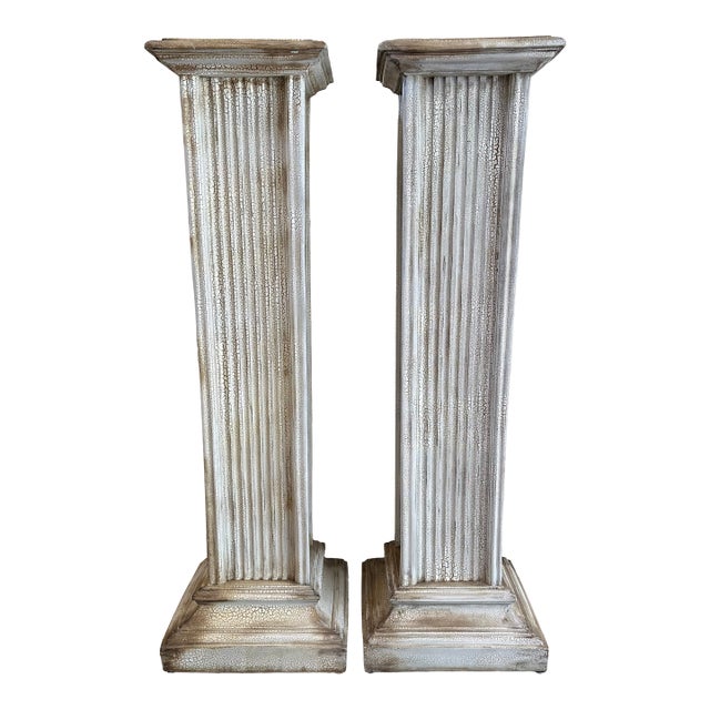 Vintage 1980’s 52” Pedestal Display Columns - A Pair For Sale