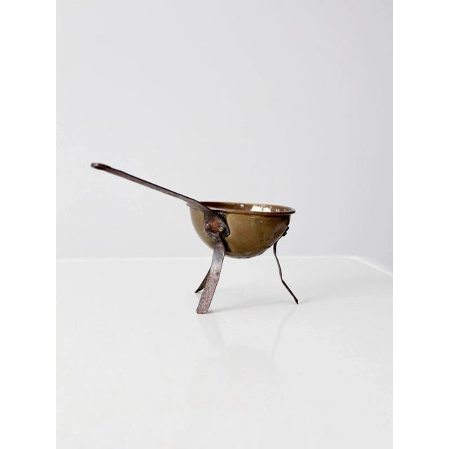 French Country Antique Footed Copper Bowl For Sale - Image 3 of 12