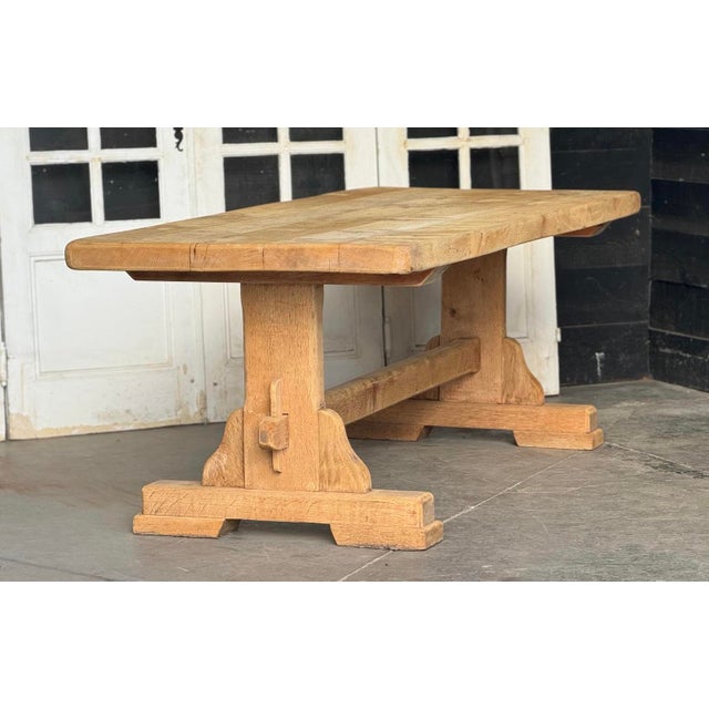 Vintage Farmhouse Dining Table in Bleached Oak, 1920 For Sale - Image 16 of 18