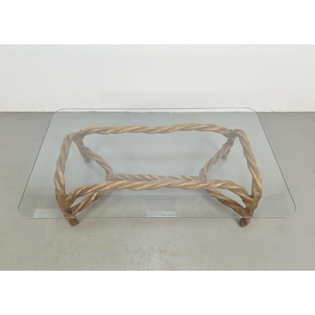 Brown Vintage Boho Coffee Table in Rattan and Bamboo, 1970s For Sale - Image 8 of 16