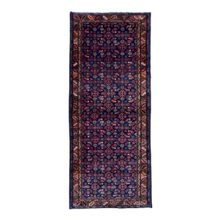 Vintage Persian Hamadan Hand-Knotted Runner 3'6" X 9'9" For Sale